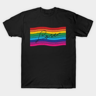 Retro Rainbow Stripe Flag Love T-Shirt